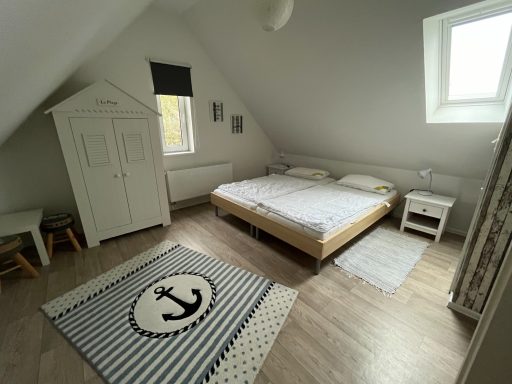 Ferienhaus Nordseejuwel - Schlafzimmer mit 2 Einzelbetten Obergeschoss