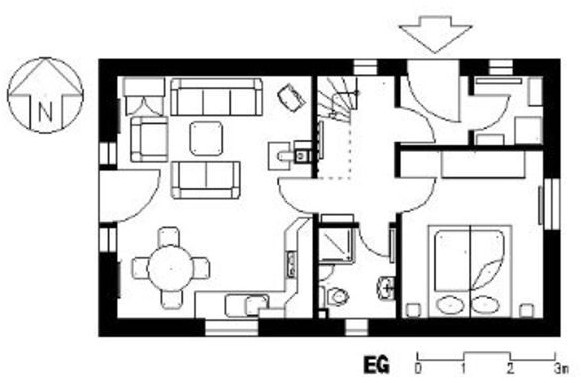 Ferienhaus Nordseejuwel - Zimmeraufteilung Erdgeschoss