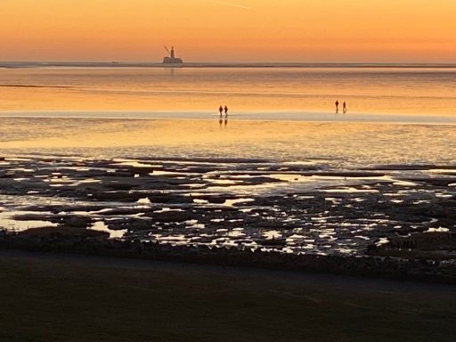 Wattenmeer von Friedrichskoog-Spitze in der Abenddämmerung